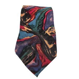 J. Garcia Men's Tie 100% Silk Abstract USA Watercolor Vintage Greatful Dead
